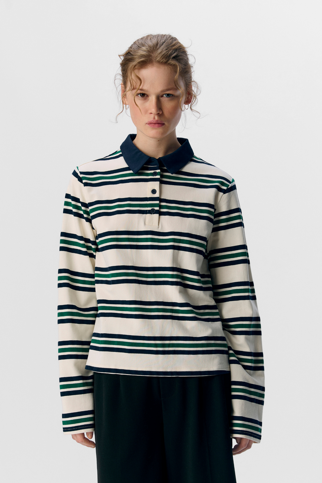 Nana L/S Polo Top - Sky Captain