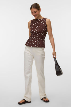 Elisa Smock Top - Chocolade Martini - Sneeuwwitje Stip