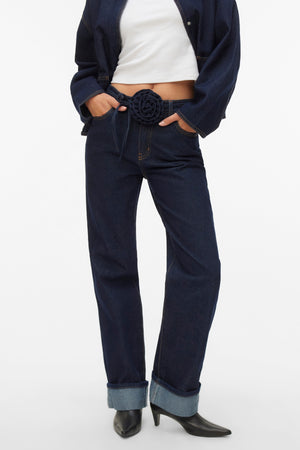 Allison Straight Rosebelt - Donkerblauw denim
