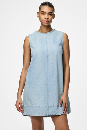 Flora Mini Denim Jurk - Lichtblauw Denim
