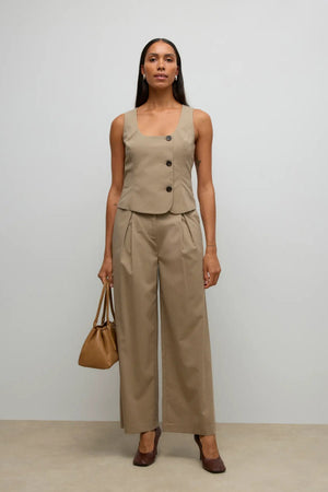 Ayah U-Neck Waistcoat - Dune Melange