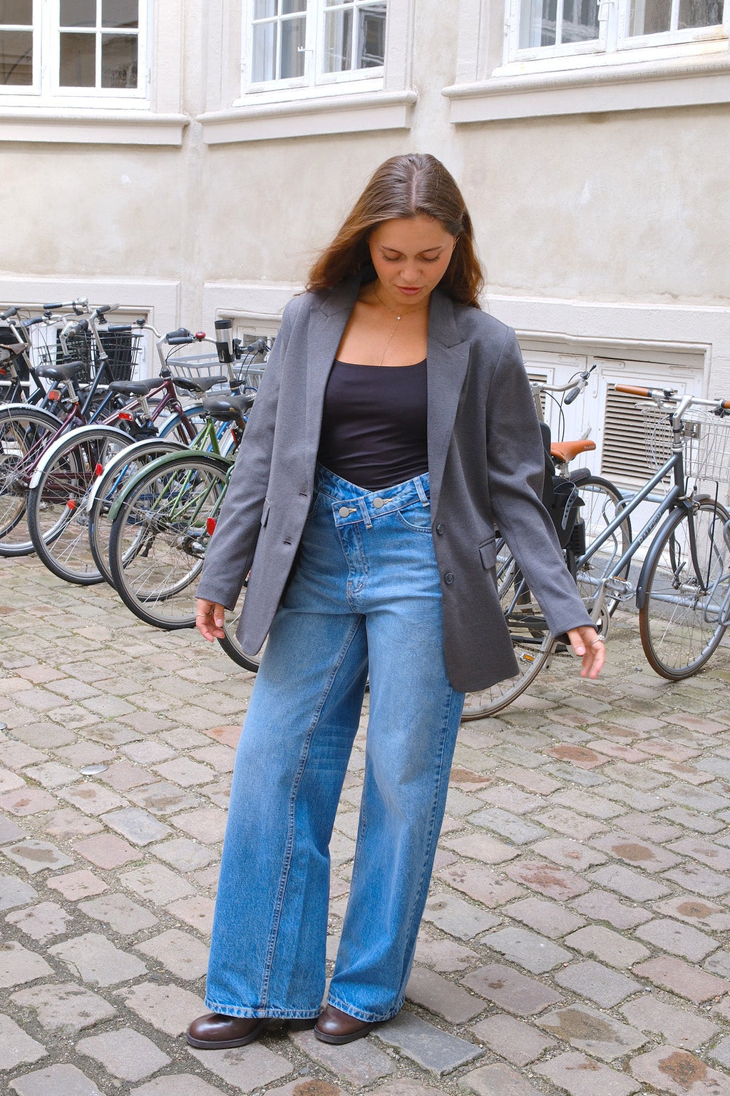 Blazer met klassieke pasvorm - Donkergrijs