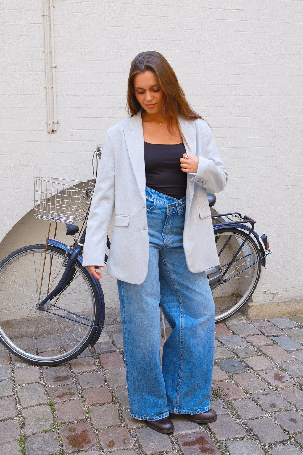 Blazer met klassieke pasvorm - lichtgrijs