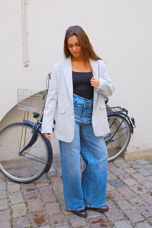 Blazer met klassieke pasvorm - lichtgrijs