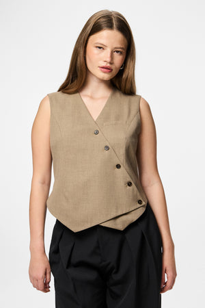 Bubbles asymmetrisch vest - grijs