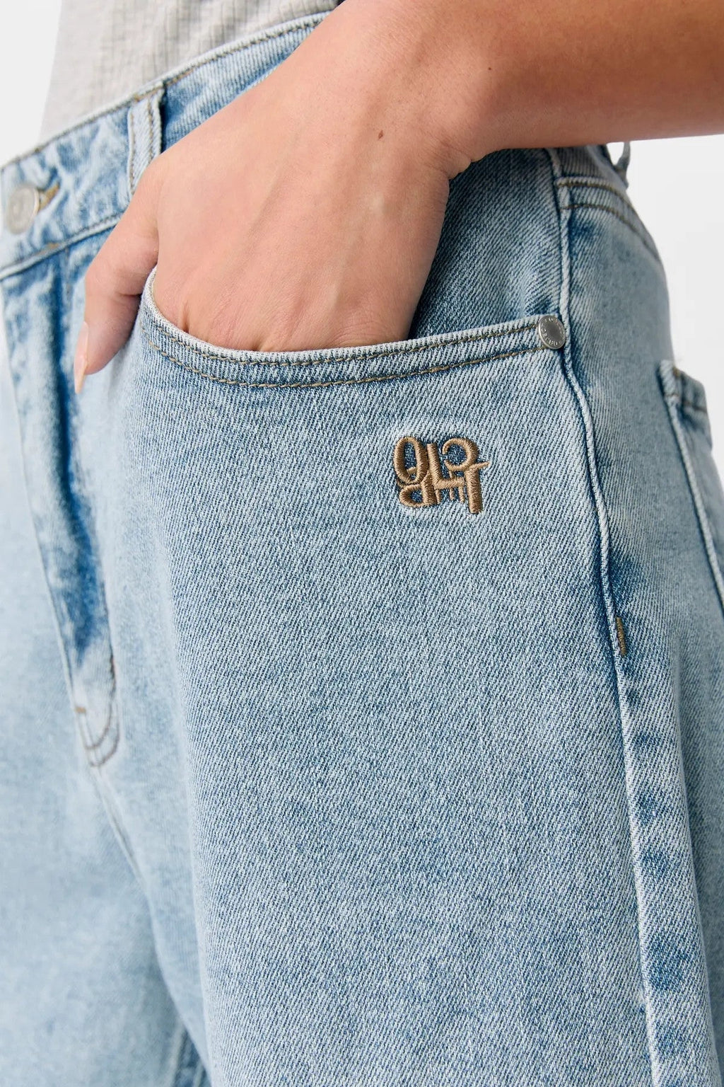 Isra Bermudes Shorts - Denim bleu moyen