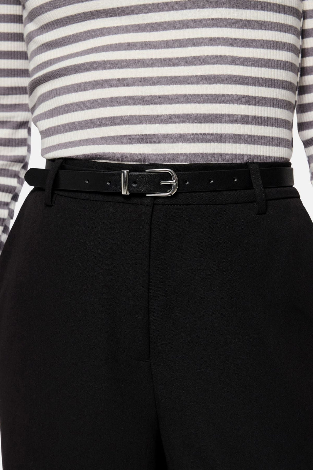 Myra Slim Ceinture - argent noir
