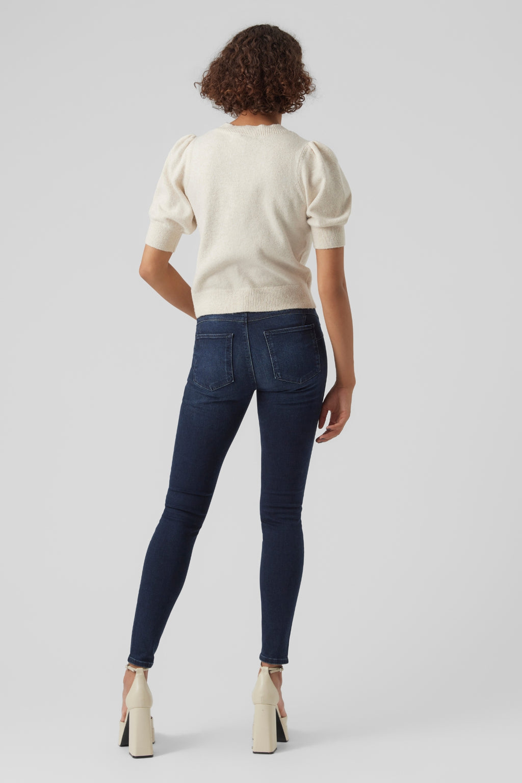 Doffy O-hals trui - Berkenmelange