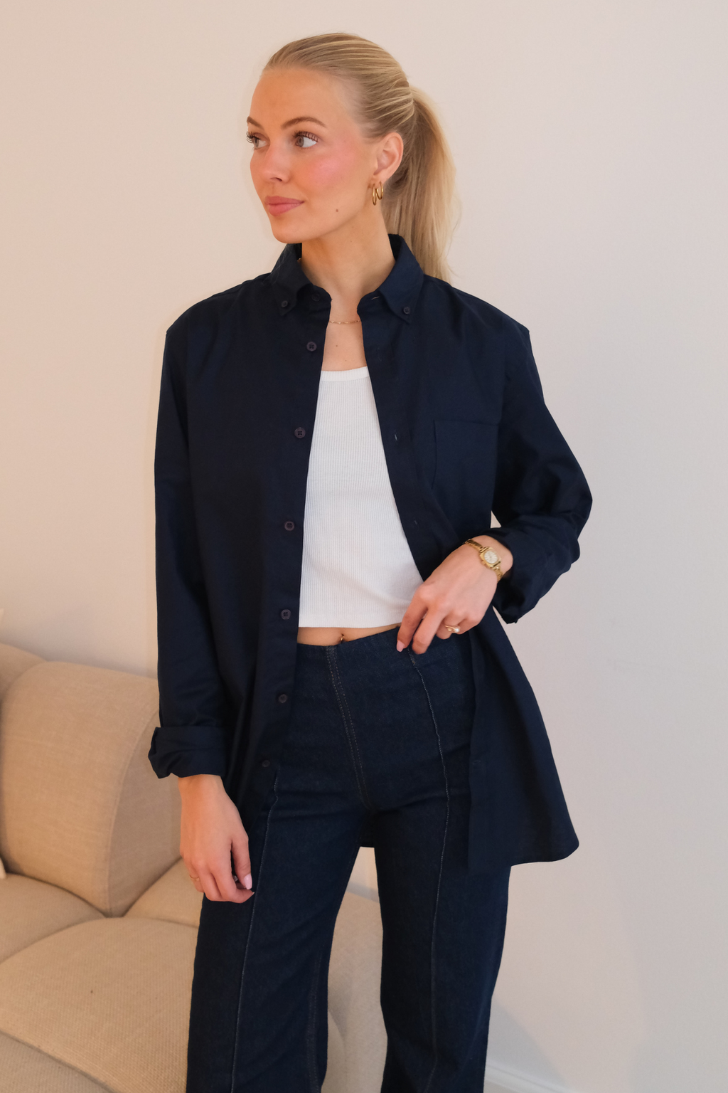 Chemise Oxford Boyfriend - Marine