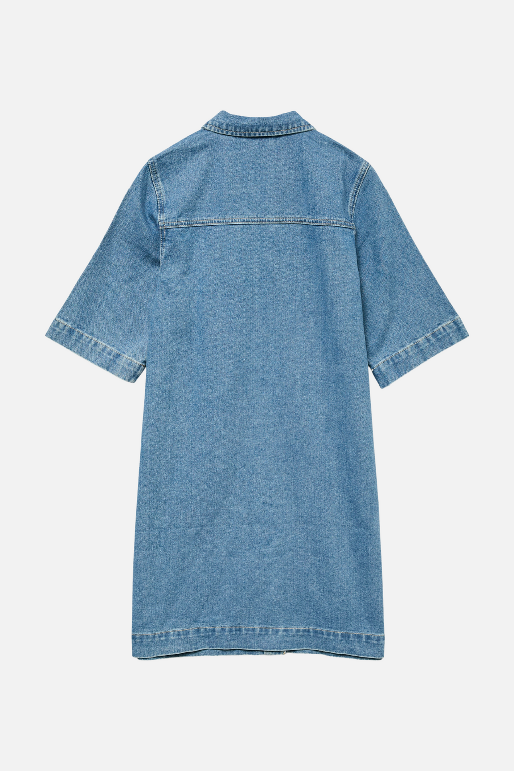 Fenja Short Denim Dress - Medium Blue Denim