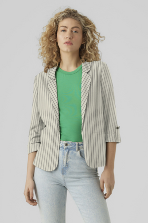 Jesmilo 3/4 losse blazer - zilveren voering