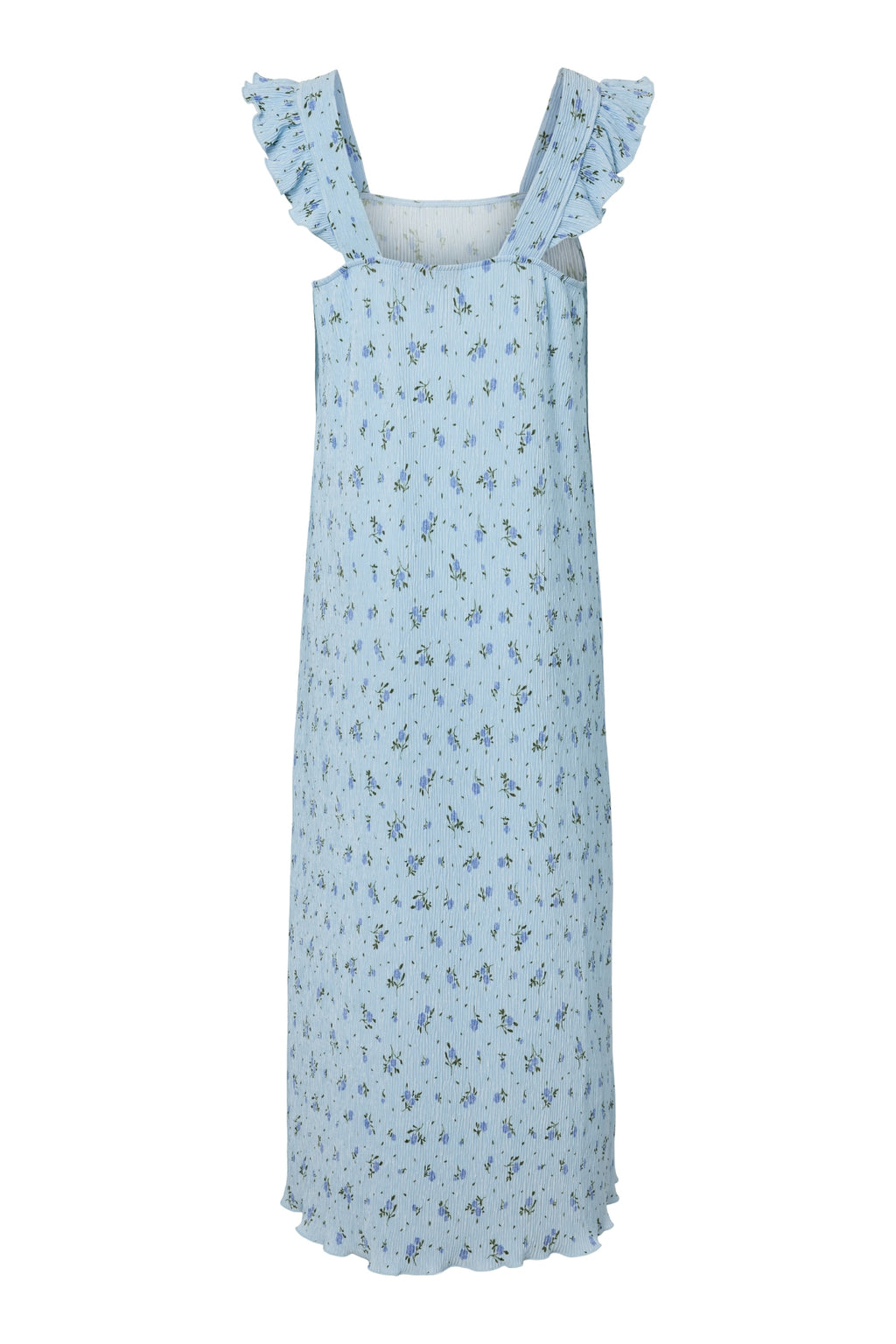 Robe à Volants et Bretelles Flora - Bleu Cachemire