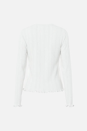 Marie O -Neck Poin Top - Cloud Dancer