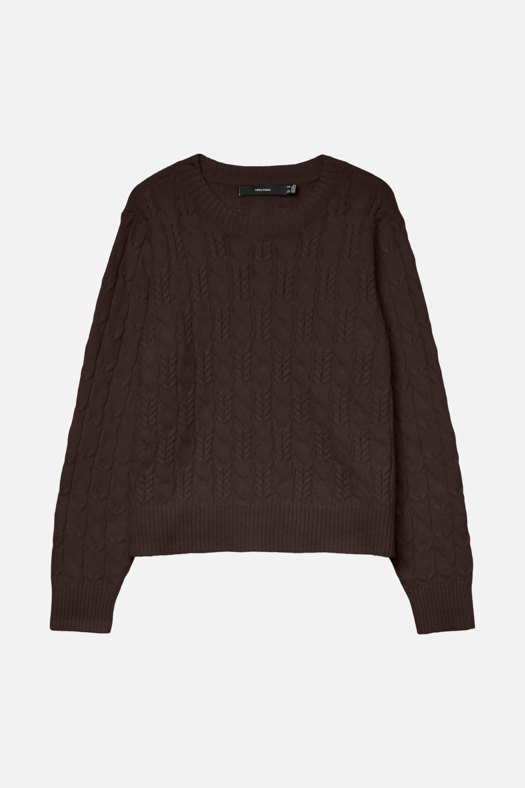 Ram O -Neck Cable Pullover - Chocolate Torte
