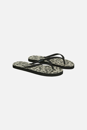 Zomerprint flip flop - zwarte leo