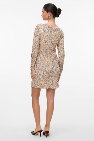 Robe courte Bella - Champagne en pierre ponce