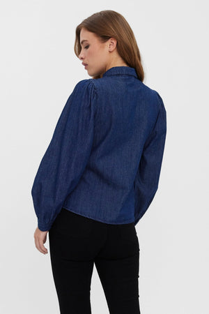 Nily denim shirt - donkerblauwe denim