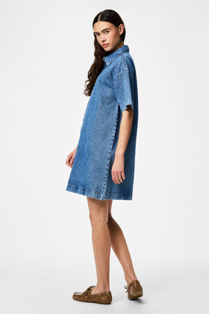 SkyA-vorm denimjurk - medium blauw denim