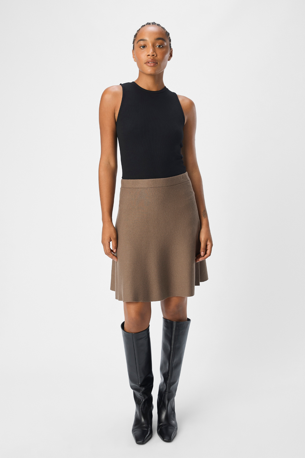 Reynard HW Short Knit Skirt - Morel