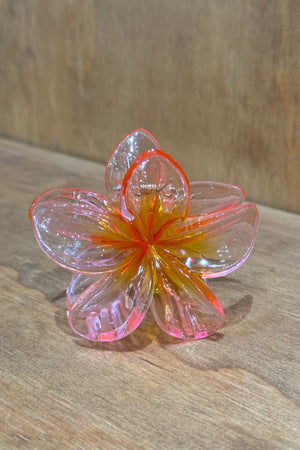 Flower Hair Clip - Pink/Orange