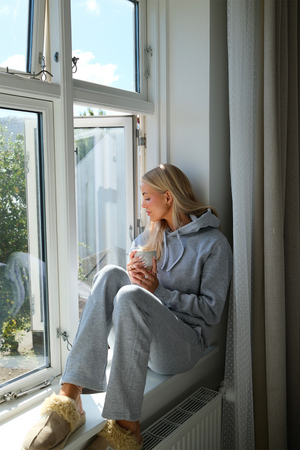 Essential sweatset met capuchon voor dames - grijs