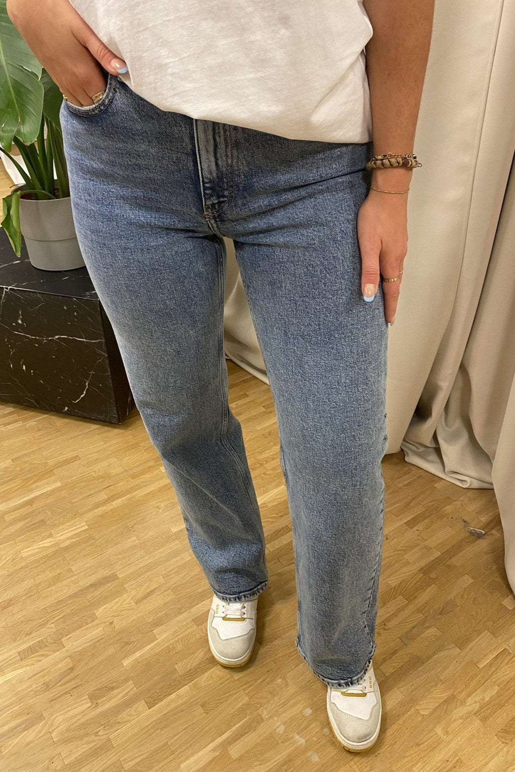 Jean juteux (jambe large) - bleu denim