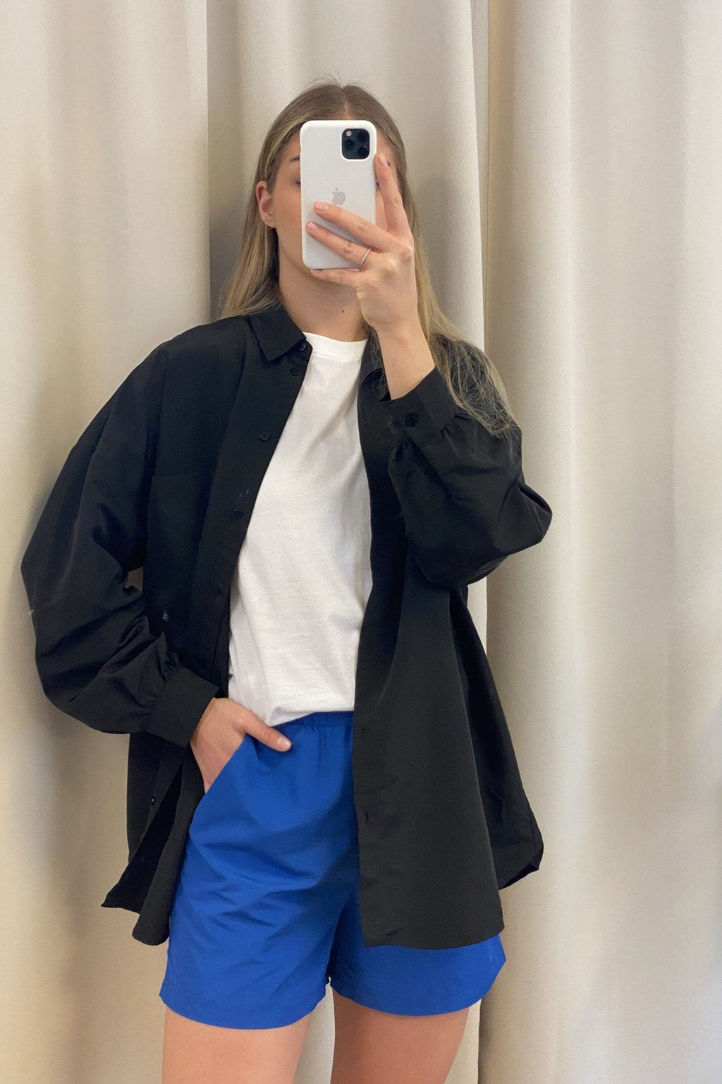 Chrilina oversized shirt - zwart