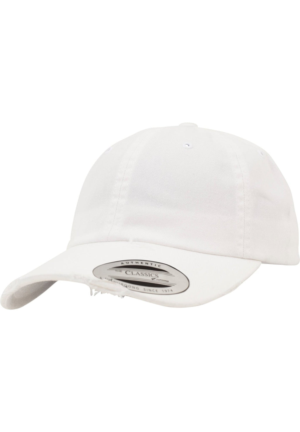 Casquette détruite à profil bas - Blanc