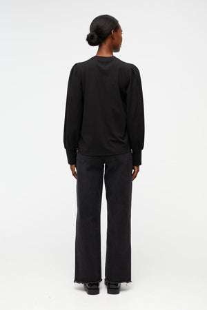 Caroline Langærmet Top - Sorteren