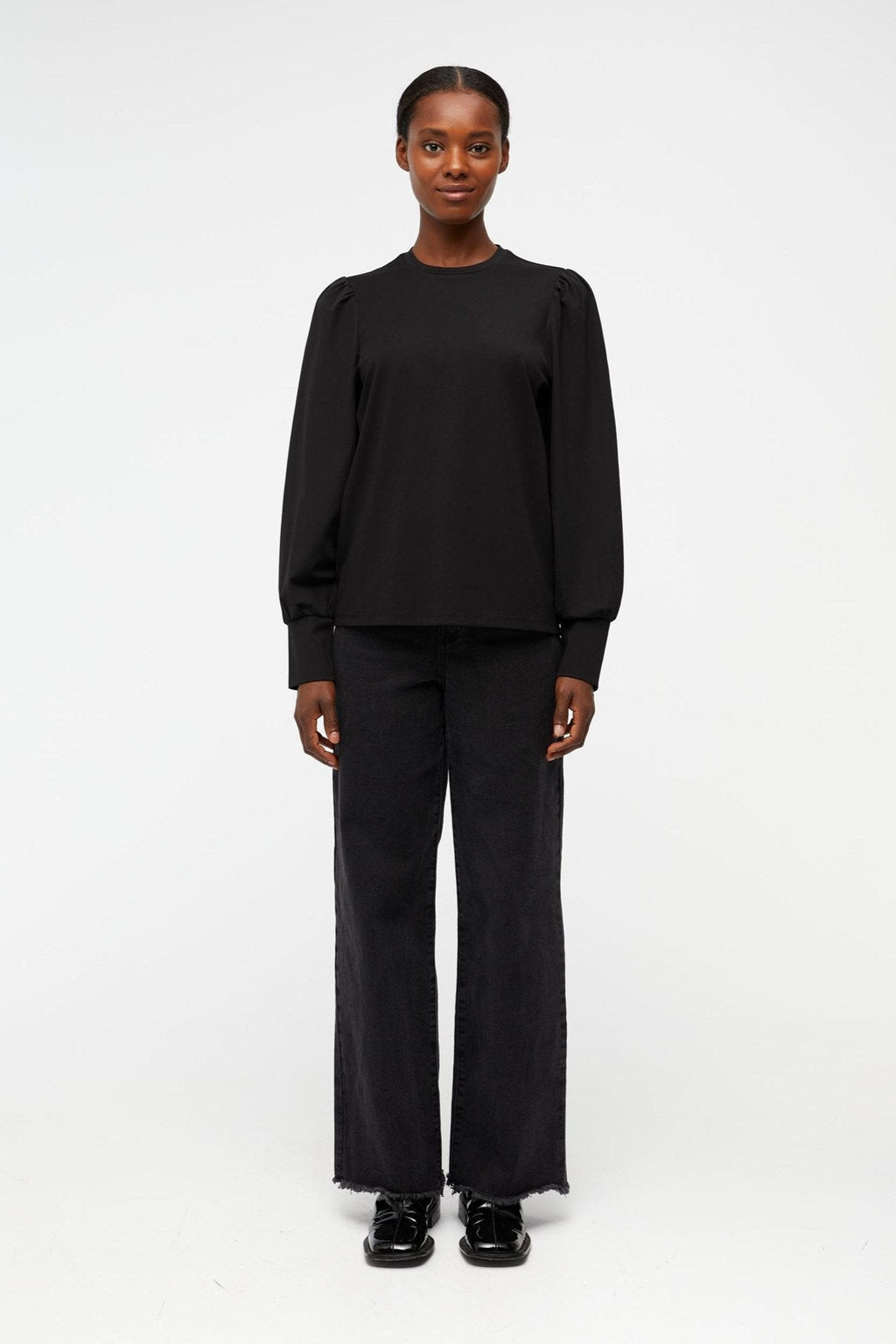 Caroline Langærmet Top - Sorteren