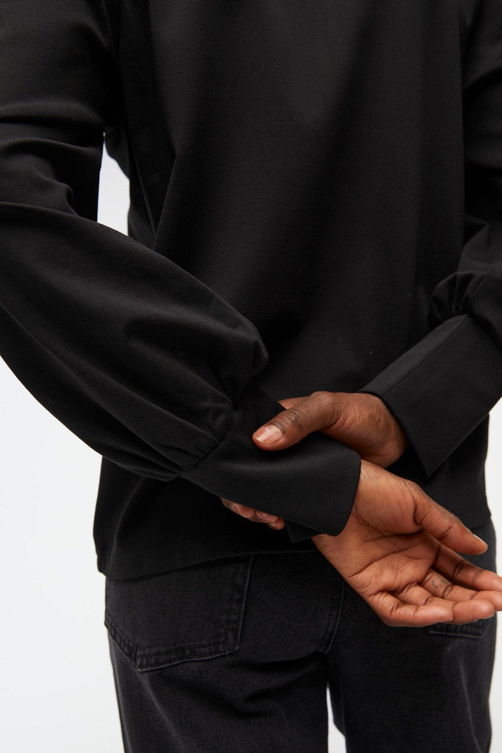 Caroline Langærmet Top - Sorteren