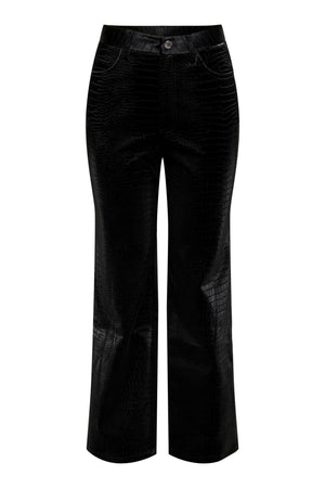 Alma Croco Pants - Zwart