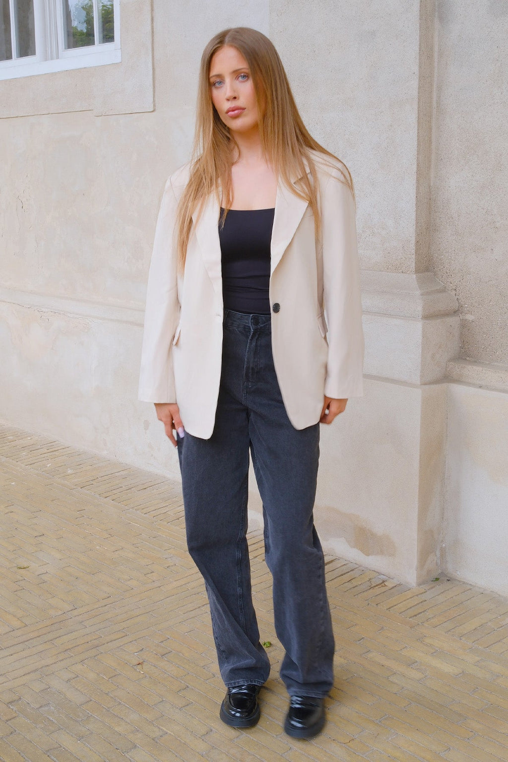 Oversized blazer - beige
