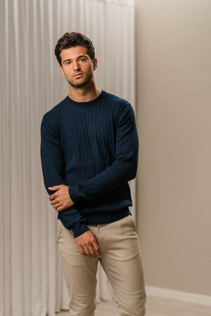 Pullover Cable Knit - Navy