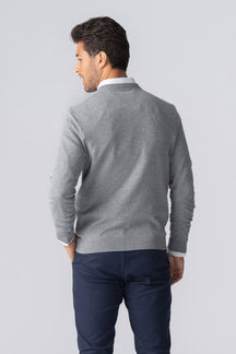 Pull à col rond - Mélange gris