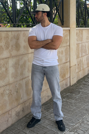 Jeans en ajustement détendu - denim gris