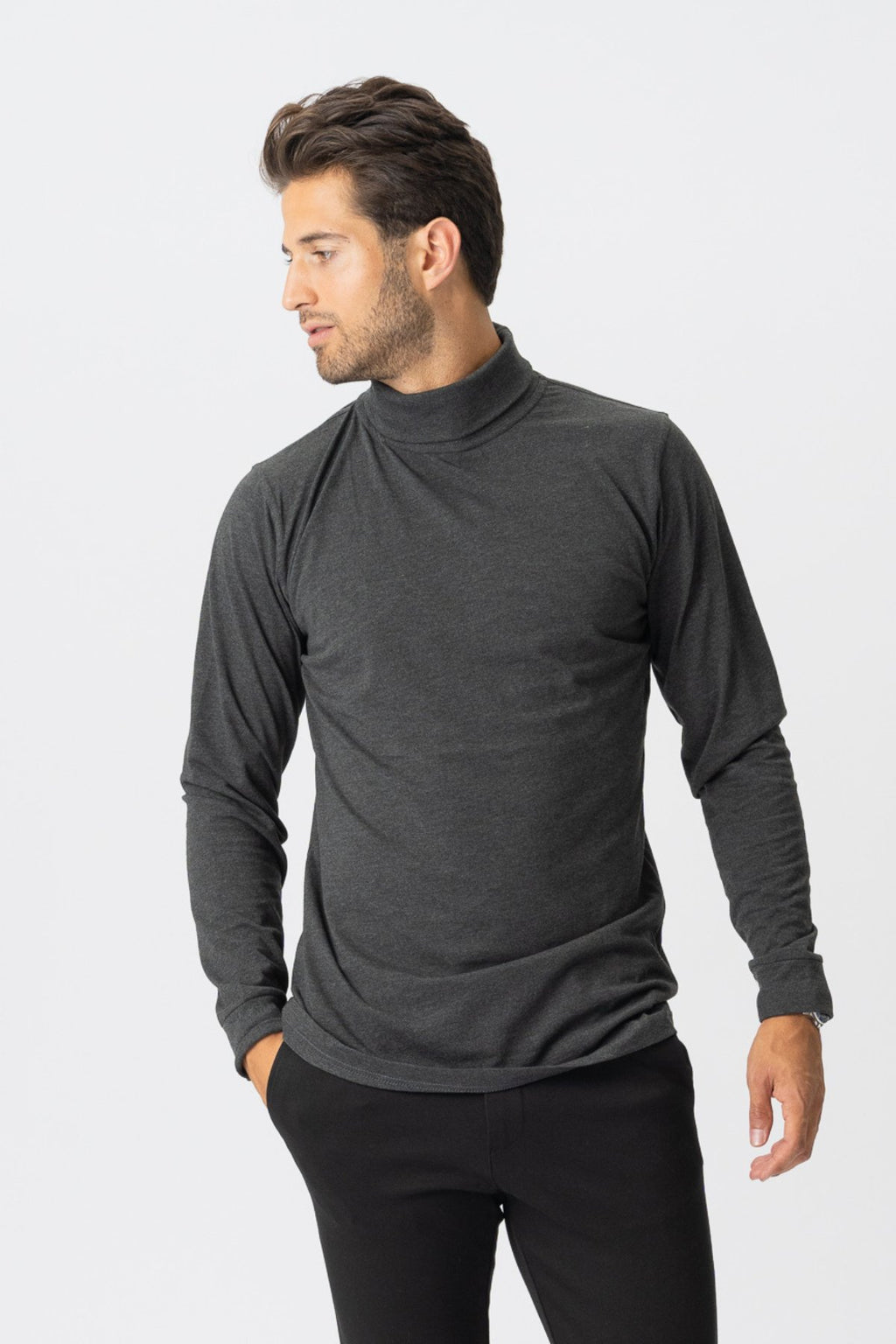 Roll collar sweater - Dark Gray