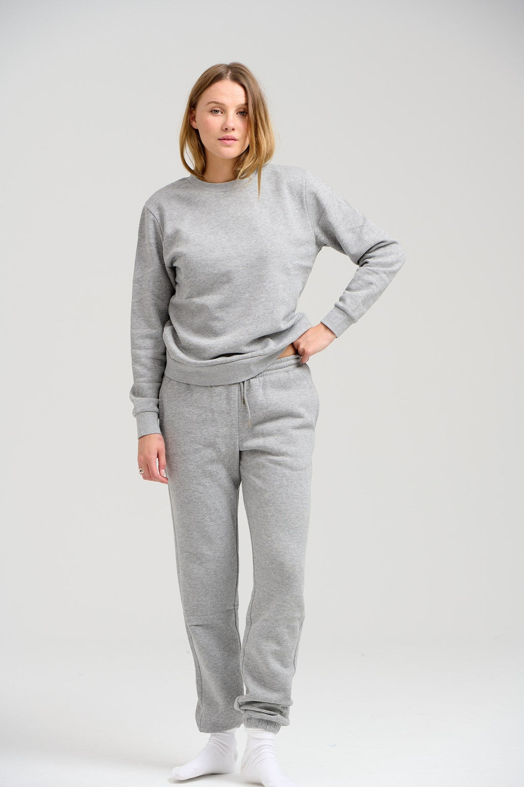 Sweat de base d'équipage - mélange gris clair