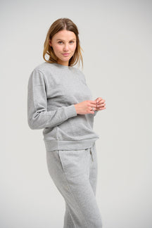 Sweat de base d'équipage - mélange gris clair