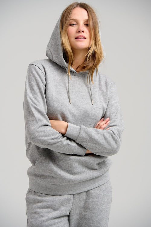 Basic Hoodie Sweat - Lysegrå Melange - TeeShoppen - Grå