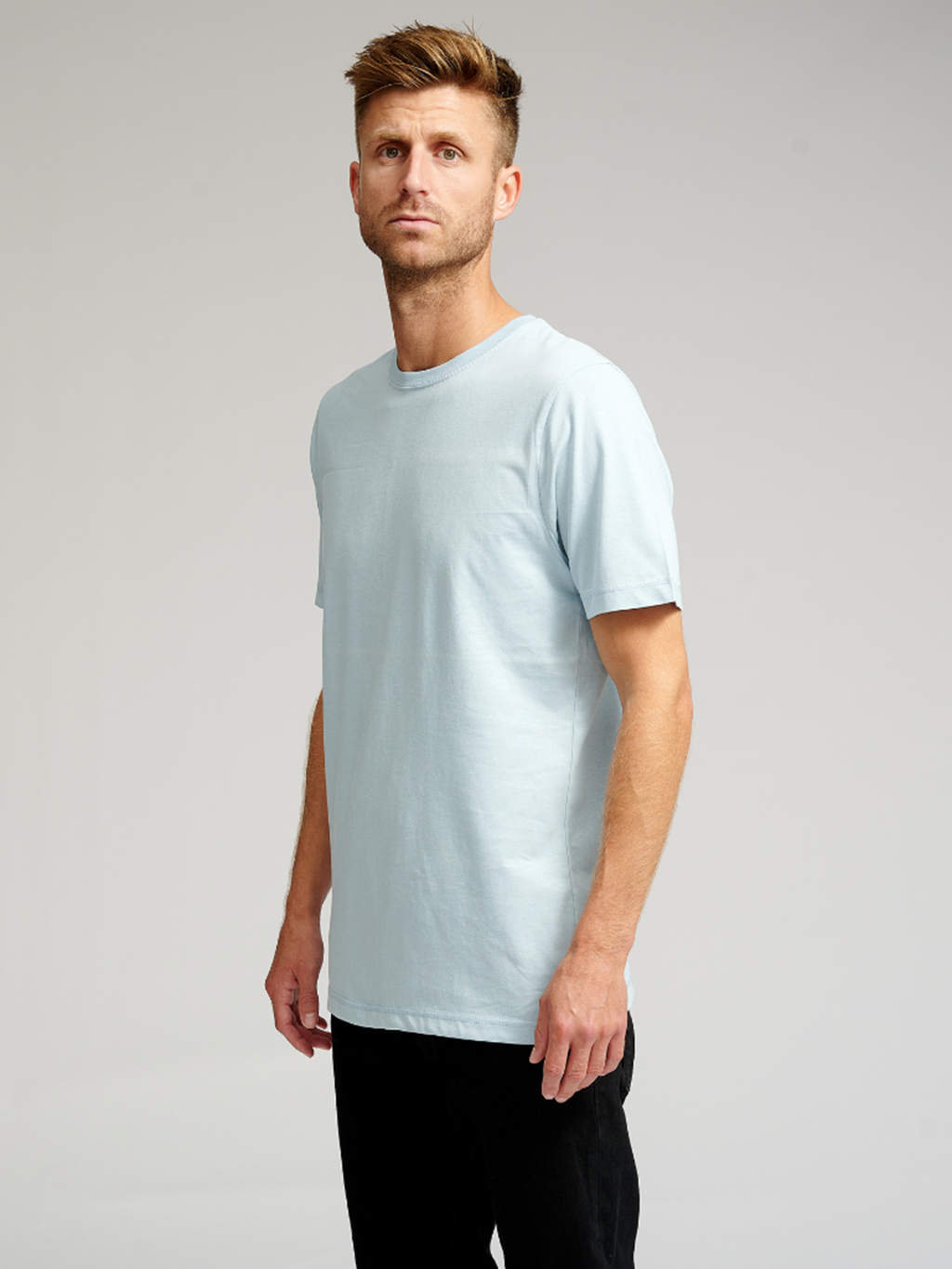 T-shirt de base organique - bleu clair