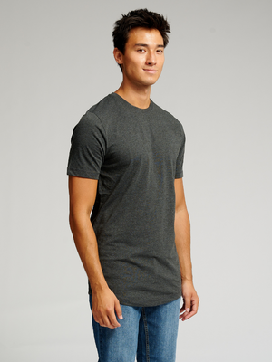 T-shirt long - mélange gris foncé