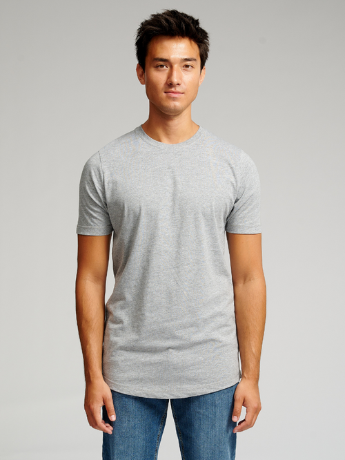 T-shirt long - mélange gris