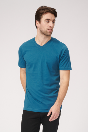 T-shirt Vneck de base - Bleu de pétrole