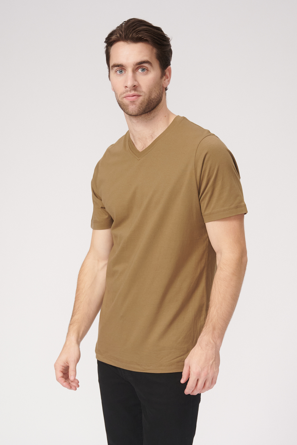 T-shirt Vneck de base - Olive