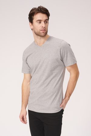 T-shirt Vneck de base - Oxford Gray