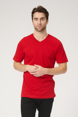 Basic T-shirt col V - Rouge