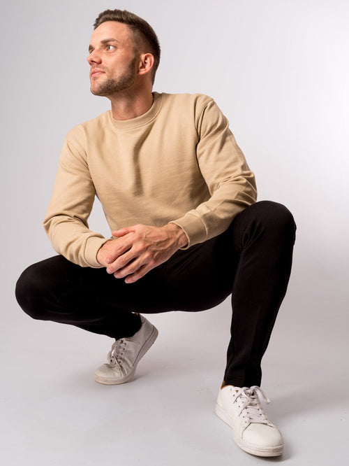 Basic Crewneck - Khaki - TeeShoppen - Sand/Beige