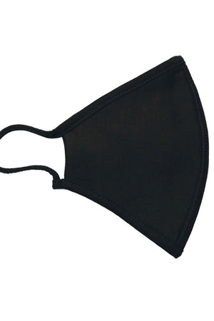 Masque en tissu avec 3 couches - noir (coton biologique)