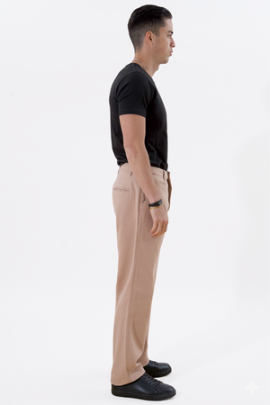 Rechte katoenen chino - Beige